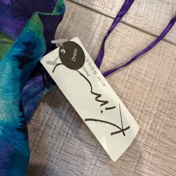 KIM ROGERS Floral Sleeveless A-Line Dress With Cowl Neck & Pleats Multicolor 6P - Picture 7 of 10